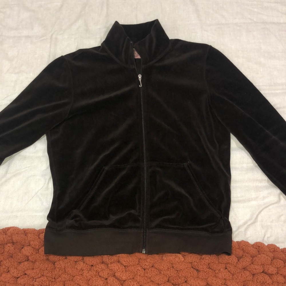 Brown Juicy Couture Zip-Up Sweater